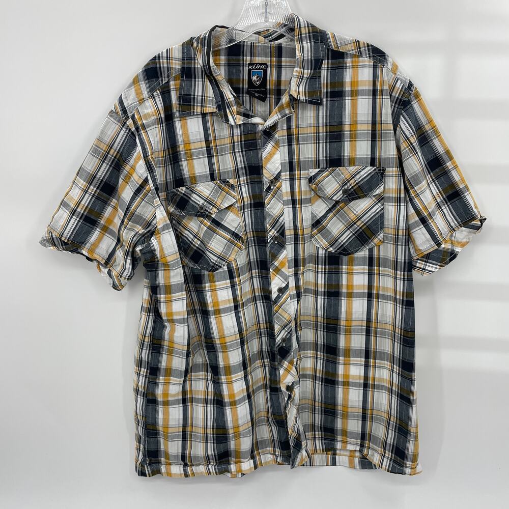 KUHL Shirt Short Sleeve Lightweight Quick Dry Mens Size XL Suncel Outdoor Button
